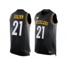 Men's Nike Pittsburgh Steelers #21 Robert Golden Limited Black Player Name & Number Tank Top NFL Jersey