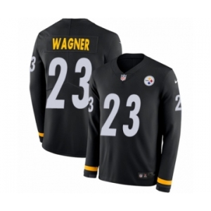 Men's Nike Pittsburgh Steelers #23 Mike Wagner Limited Black Therma Long Sleeve NFL Jersey