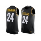 Men's Nike Pittsburgh Steelers #24 Coty Sensabaugh Limited Black Player Name & Number Tank Top NFL Jersey