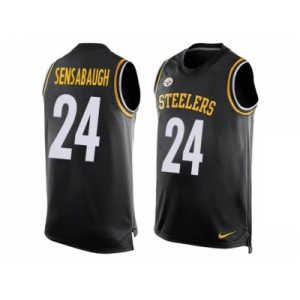 Men's Nike Pittsburgh Steelers #24 Coty Sensabaugh Limited Black Player Name & Number Tank Top NFL Jersey