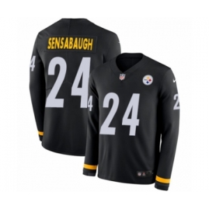 Men's Nike Pittsburgh Steelers #24 Coty Sensabaugh Limited Black Therma Long Sleeve NFL Jersey