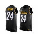 Men's Nike Pittsburgh Steelers #24 Justin Gilbert Limited Black Player Name & Number Tank Top NFL Jersey