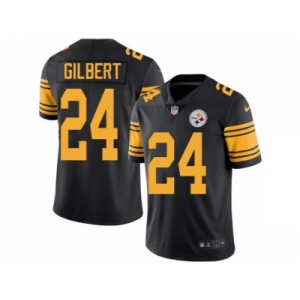 Men's Nike Pittsburgh Steelers #24 Justin Gilbert Limited Black Rush NFL Jersey