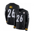 Men's Nike Pittsburgh Steelers #26 Le'Veon Bell Limited Black Therma Long Sleeve NFL Jersey