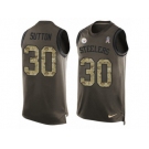 Men's Nike Pittsburgh Steelers #30 Cameron Sutton Limited Green Salute to Service Tank Top NFL Jersey