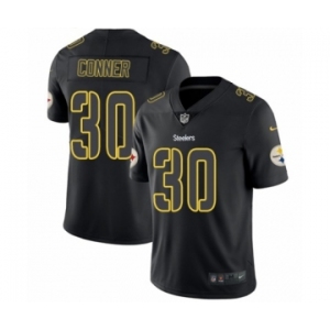 Men's Nike Pittsburgh Steelers #30 James Conner Limited Black Rush Impact NFL Jersey