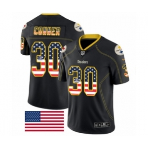 Men's Nike Pittsburgh Steelers #30 James Conner Limited Black Rush USA Flag NFL Jersey