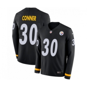 Men's Nike Pittsburgh Steelers #30 James Conner Limited Black Therma Long Sleeve NFL Jersey