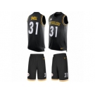 Men's Nike Pittsburgh Steelers #31 Donnie Shell Limited Black Tank Top Suit NFL Jersey