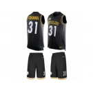 Men's Nike Pittsburgh Steelers #31 Ross Cockrell Limited Black Tank Top Suit NFL Jersey