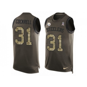 Men's Nike Pittsburgh Steelers #31 Ross Cockrell Limited Green Salute to Service Tank Top NFL Jersey