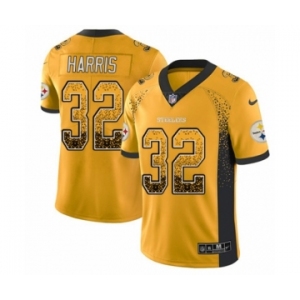 Men's Nike Pittsburgh Steelers #32 Franco Harris Limited Gold Rush Drift Fashion NFL Jersey