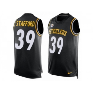 Men's Nike Pittsburgh Steelers #39 Daimion Stafford Limited Black Player Name & Number Tank Top NFL Jersey