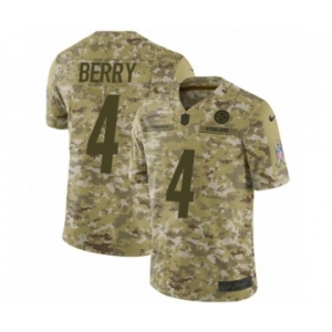 Men's Nike Pittsburgh Steelers #4 Jordan Berry Limited Camo 2018 Salute to Service NFL Jersey