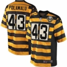 Men's Nike Pittsburgh Steelers #43 Troy Polamalu Limited Yellow Black Alternate 80TH Anniversary Throwback NFL Jersey