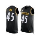 Men's Nike Pittsburgh Steelers #45 Roosevelt Nix Limited Black Player Name & Number Tank Top NFL Jersey