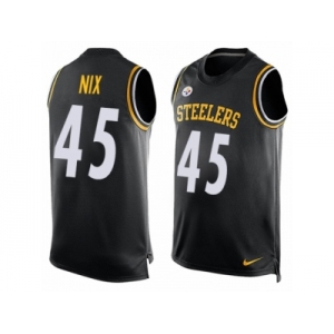 Men's Nike Pittsburgh Steelers #45 Roosevelt Nix Limited Black Player Name & Number Tank Top NFL Jersey