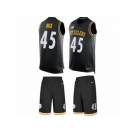 Men's Nike Pittsburgh Steelers #45 Roosevelt Nix Limited Black Tank Top Suit NFL Jersey