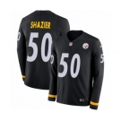 Men's Nike Pittsburgh Steelers #50 Ryan Shazier Limited Black Therma Long Sleeve NFL Jersey