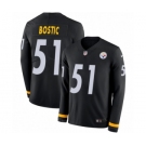 Men's Nike Pittsburgh Steelers #51 Jon Bostic Limited Black Therma Long Sleeve NFL Jersey