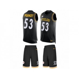 Men's Nike Pittsburgh Steelers #53 Maurkice Pouncey Limited Black Tank Top Suit NFL Jersey