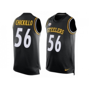 Men's Nike Pittsburgh Steelers #56 Anthony Chickillo Limited Black Player Name & Number Tank Top NFL Jersey