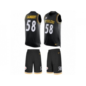 Men's Nike Pittsburgh Steelers #58 Jack Lambert Limited Black Tank Top Suit NFL Jersey