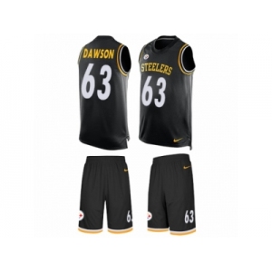 Men's Nike Pittsburgh Steelers #63 Dermontti Dawson Limited Black Tank Top Suit NFL Jersey