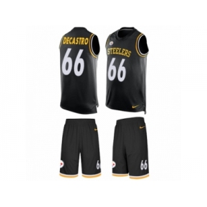 Men's Nike Pittsburgh Steelers #66 David DeCastro Limited Black Tank Top Suit NFL Jersey