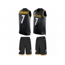 Men's Nike Pittsburgh Steelers #7 Ben Roethlisberger Limited Black Tank Top Suit NFL Jersey