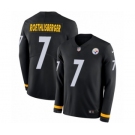 Men's Nike Pittsburgh Steelers #7 Ben Roethlisberger Limited Black Therma Long Sleeve NFL Jersey