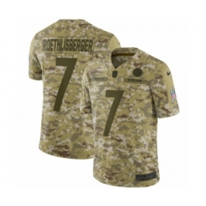 Men's Nike Pittsburgh Steelers #7 Ben Roethlisberger Limited Camo 2018 Salute to Service NFL Jersey