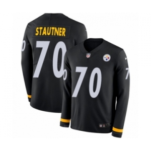 Men's Nike Pittsburgh Steelers #70 Ernie Stautner Limited Black Therma Long Sleeve NFL Jersey