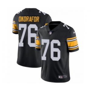 Men's Nike Pittsburgh Steelers #76 Chukwuma Okorafor Black Alternate Vapor Untouchable Limited Player NFL Jersey