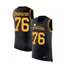 Men's Nike Pittsburgh Steelers #76 Chukwuma Okorafor Black Rush Player Name & Number Tank Top NFL Jersey