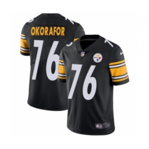 Men's Nike Pittsburgh Steelers #76 Chukwuma Okorafor Black Team Color Vapor Untouchable Limited Player NFL Jersey