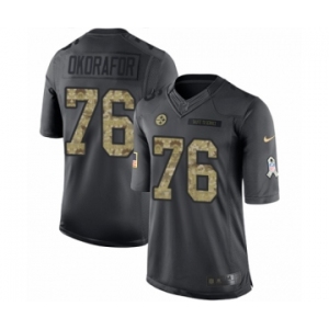 Men's Nike Pittsburgh Steelers #76 Chukwuma Okorafor Limited Black 2016 Salute to Service NFL Jersey