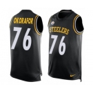 Men's Nike Pittsburgh Steelers #76 Chukwuma Okorafor Limited Black Player Name & Number Tank Top NFL Jersey