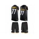 Men's Nike Pittsburgh Steelers #77 Marcus Gilbert Limited Black Tank Top Suit NFL Jersey