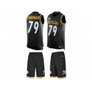 Men's Nike Pittsburgh Steelers #79 Javon Hargrave Limited Black Tank Top Suit NFL Jersey