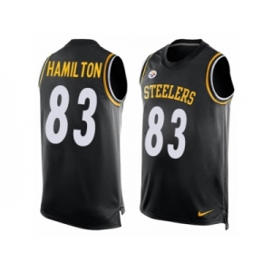 Men's Nike Pittsburgh Steelers #83 Cobi Hamilton Limited Black Player Name & Number Tank Top NFL Jersey