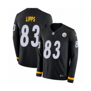 Men's Nike Pittsburgh Steelers #83 Louis Lipps Limited Black Therma Long Sleeve NFL Jersey