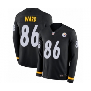 Men's Nike Pittsburgh Steelers #86 Hines Ward Limited Black Therma Long Sleeve NFL Jersey