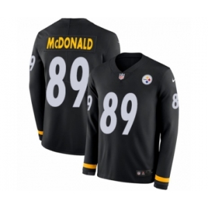 Men's Nike Pittsburgh Steelers #89 Vance McDonald Limited Black Therma Long Sleeve NFL Jersey