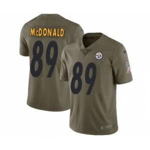 Men's Nike Pittsburgh Steelers #89 Vance McDonald Limited Olive 2017 Salute to Service NFL Jersey