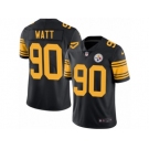 Men's Nike Pittsburgh Steelers #90 T. J. Watt Limited Black Rush NFL Jersey