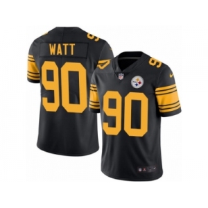 Men's Nike Pittsburgh Steelers #90 T. J. Watt Limited Black Rush NFL Jersey