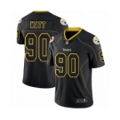 Men's Nike Pittsburgh Steelers #90 T. J. Watt Limited Lights Out Black Rush NFL Jersey