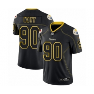 Men's Nike Pittsburgh Steelers #90 T. J. Watt Limited Lights Out Black Rush NFL Jersey