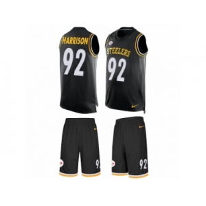 Men's Nike Pittsburgh Steelers #92 James Harrison Limited Black Tank Top Suit NFL Jersey